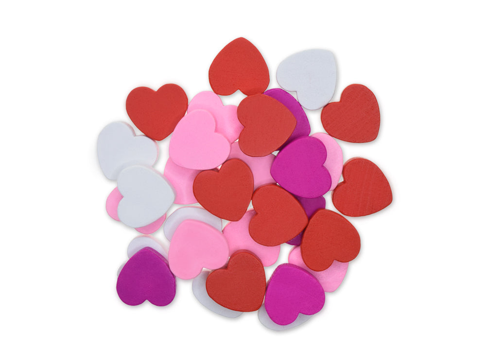 a collection of valentine's toys and sensory play items for children and crafting 