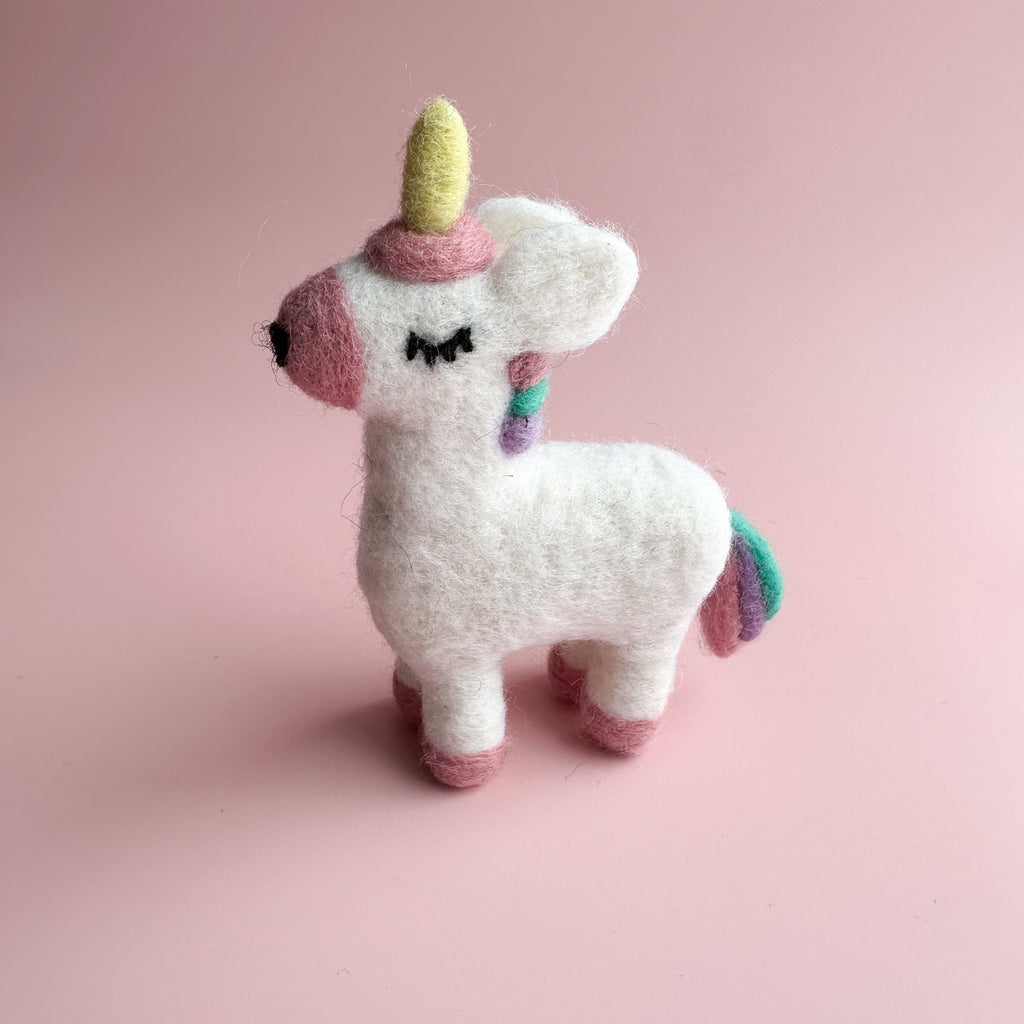 Felt unicorn toy available from a small shop in Canada 