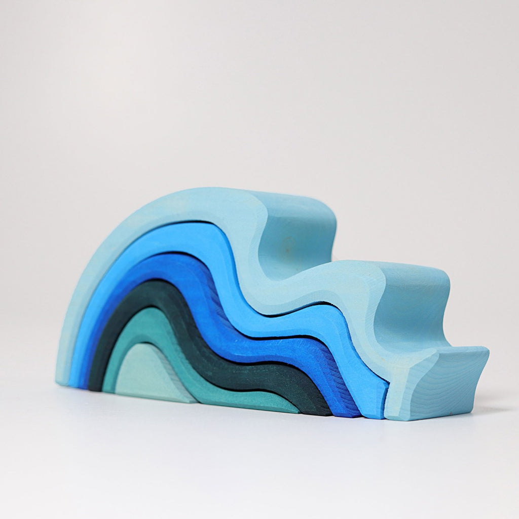 Grimm’s water wave wooden stacking toy available from a small shop in Canada 