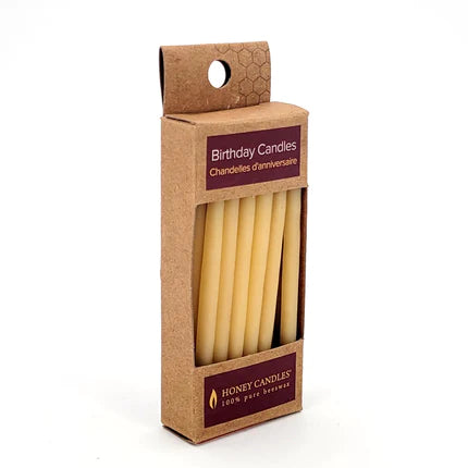 Natural beeswax birthday candles for children or adults 