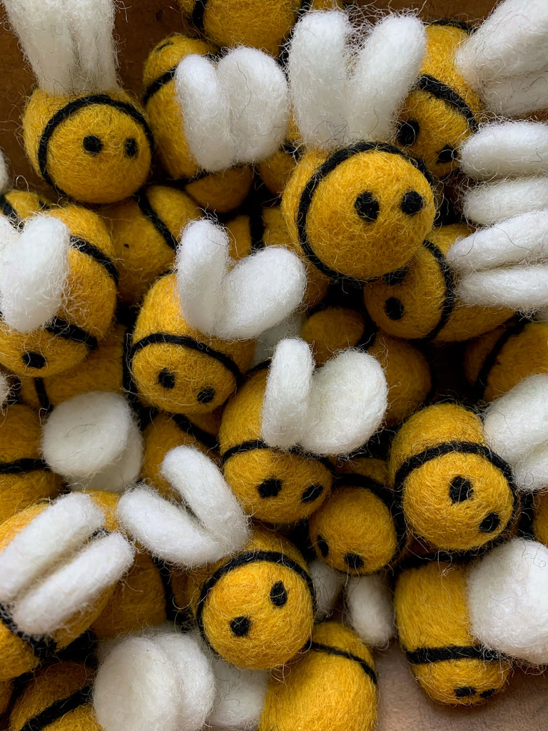 Felt bees available from a small shop in Canada 