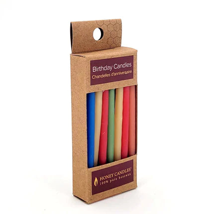 Natural rainbow color beeswax birthday candles for children